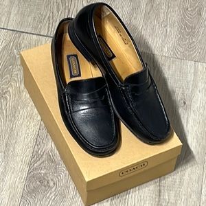 Coach Black Leather Penny Loafers Size 8B